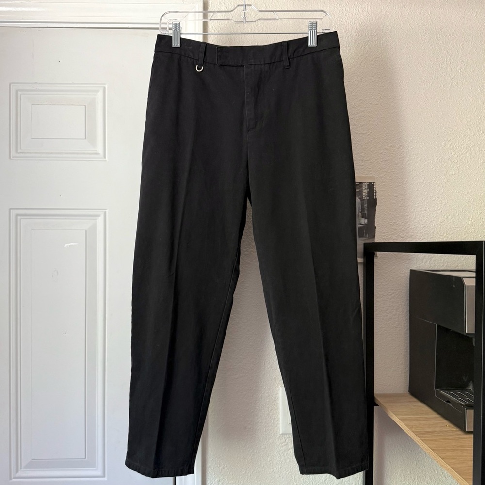 COMMON‎ MARKET black cotton straight tapered leg cropped trousers